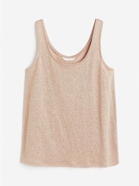 H&M Linen-Blend Tank Top - Beige
